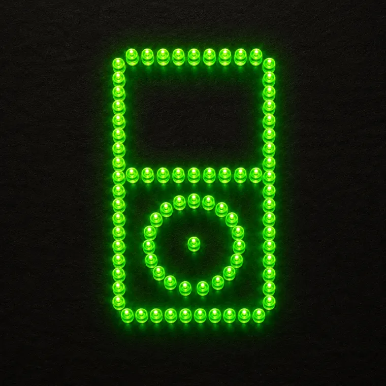 Green Lite-Brite style iPod icon