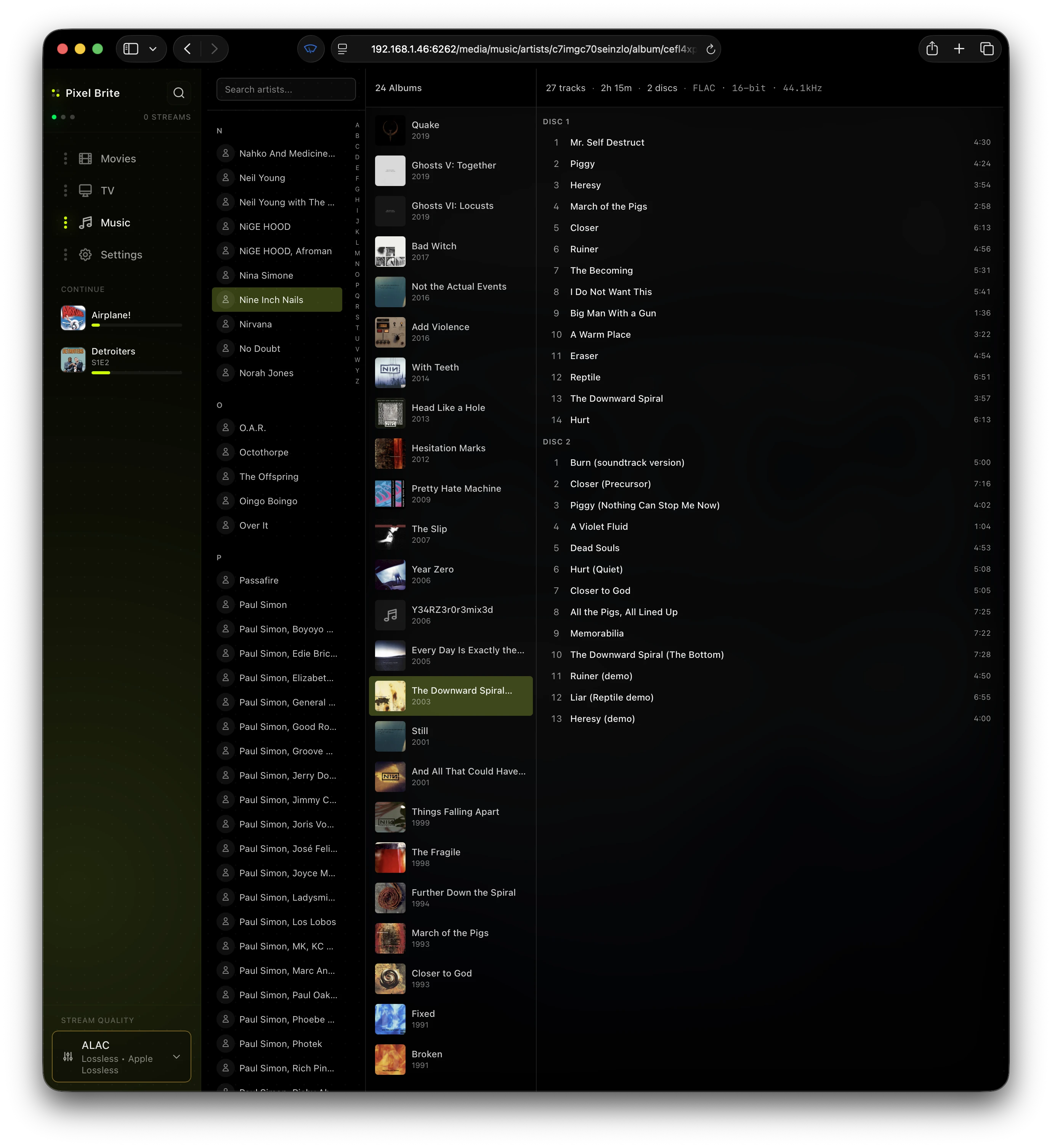 Pixel Brite streaming on iPhone