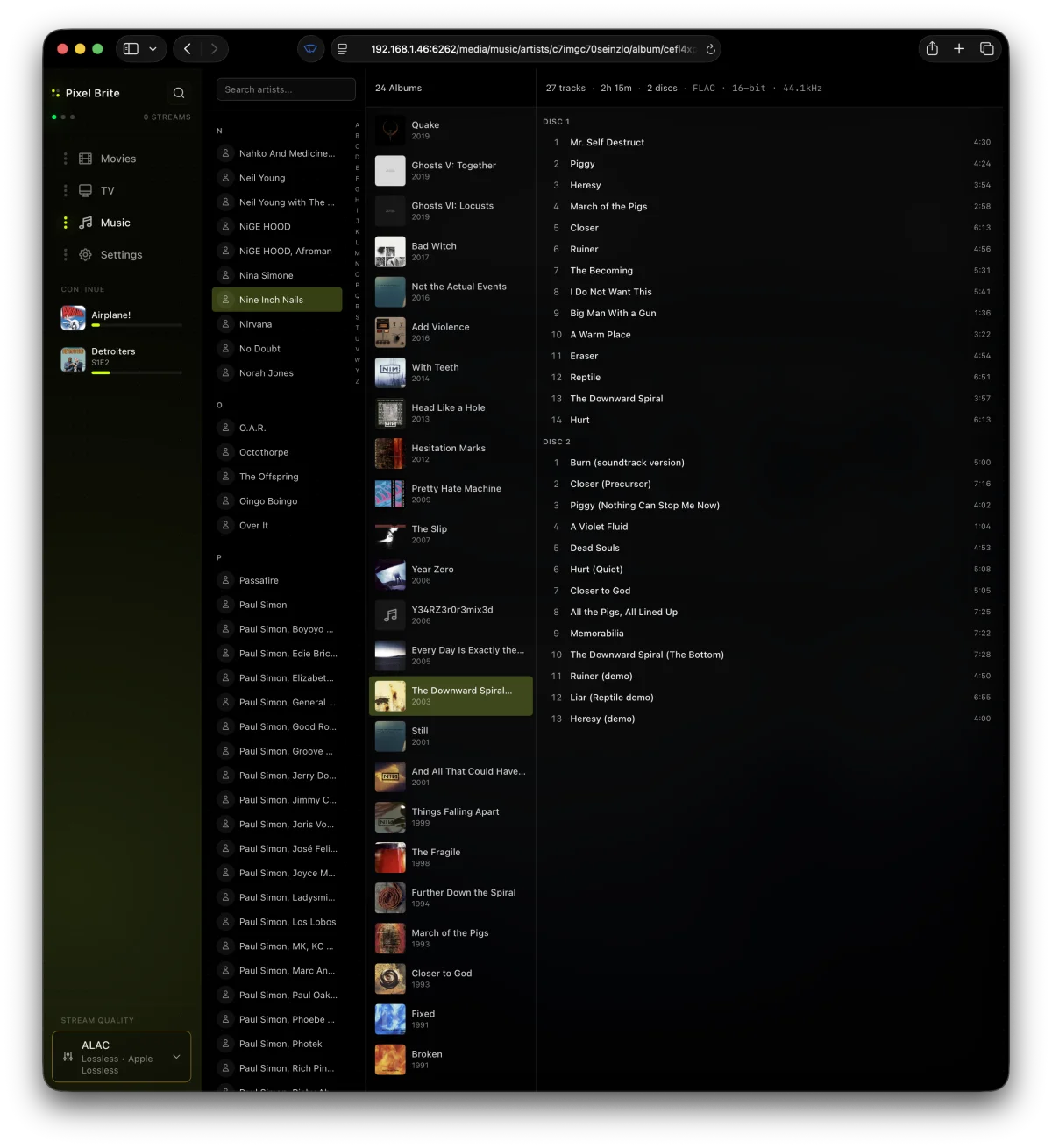 Pixel Brite streaming on iPhone